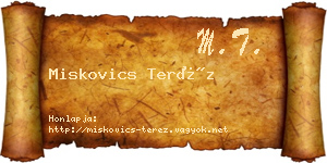 Miskovics Teréz névjegykártya