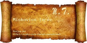 Miskovics Teréz névjegykártya